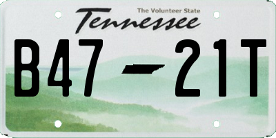 TN license plate B4721T