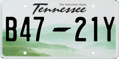 TN license plate B4721Y