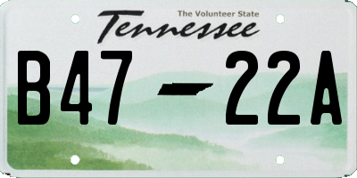 TN license plate B4722A
