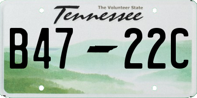 TN license plate B4722C