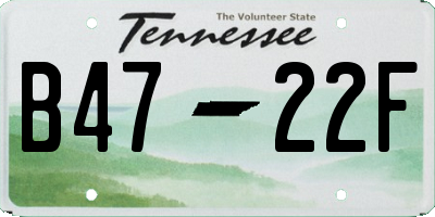 TN license plate B4722F