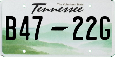 TN license plate B4722G