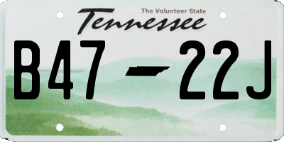TN license plate B4722J
