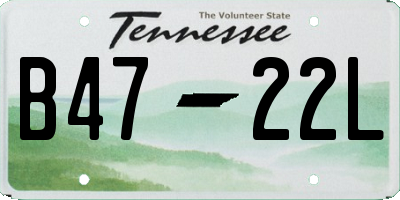 TN license plate B4722L