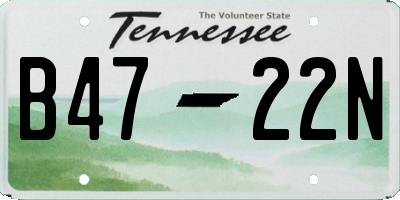 TN license plate B4722N