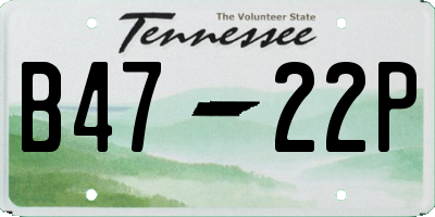 TN license plate B4722P