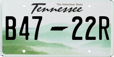 TN license plate B4722R
