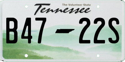 TN license plate B4722S