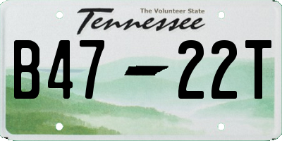 TN license plate B4722T