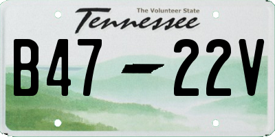 TN license plate B4722V