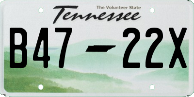 TN license plate B4722X