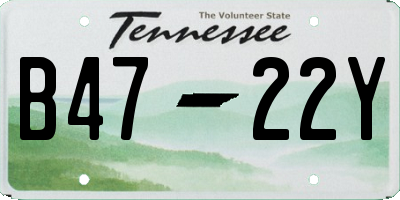 TN license plate B4722Y