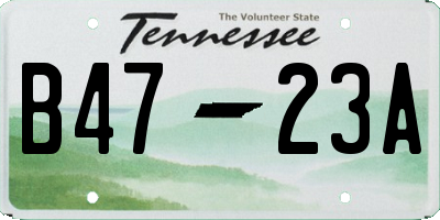 TN license plate B4723A