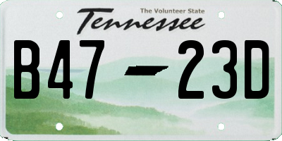 TN license plate B4723D