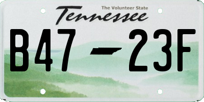 TN license plate B4723F