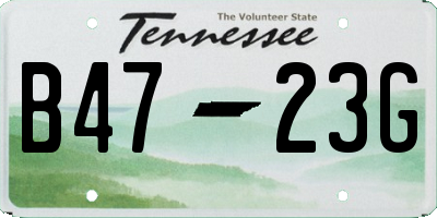TN license plate B4723G
