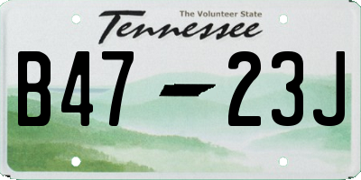 TN license plate B4723J