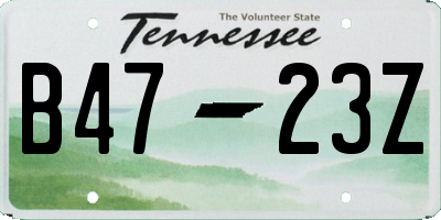 TN license plate B4723Z