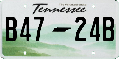 TN license plate B4724B