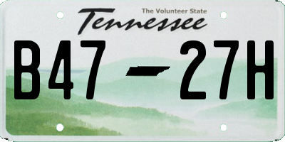 TN license plate B4727H