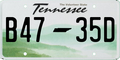TN license plate B4735D