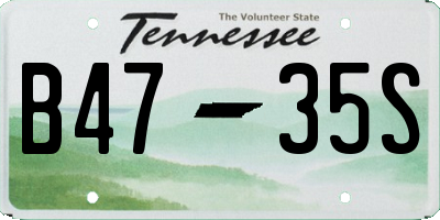 TN license plate B4735S