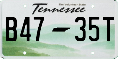 TN license plate B4735T