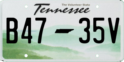 TN license plate B4735V