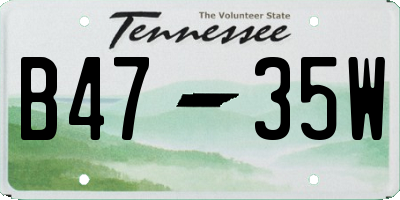 TN license plate B4735W