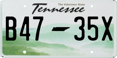 TN license plate B4735X