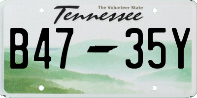 TN license plate B4735Y