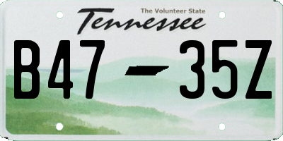 TN license plate B4735Z