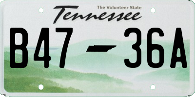 TN license plate B4736A