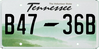 TN license plate B4736B
