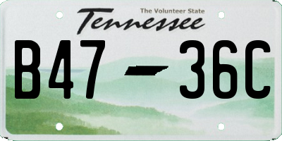 TN license plate B4736C