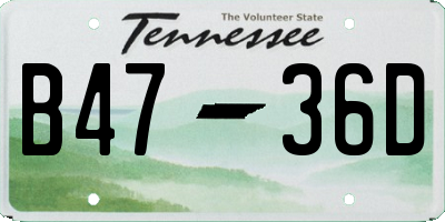 TN license plate B4736D