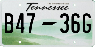 TN license plate B4736G
