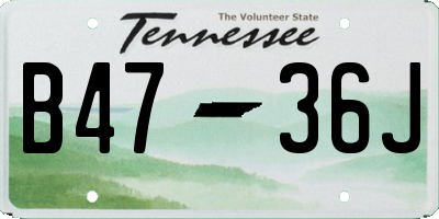 TN license plate B4736J