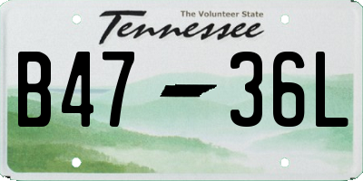TN license plate B4736L