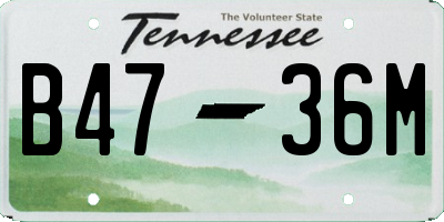 TN license plate B4736M
