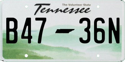 TN license plate B4736N