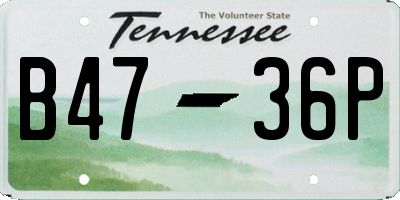 TN license plate B4736P