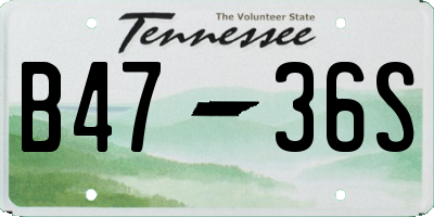 TN license plate B4736S