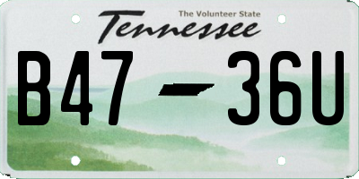 TN license plate B4736U