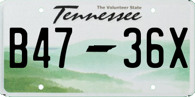 TN license plate B4736X