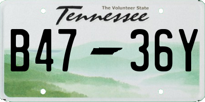 TN license plate B4736Y