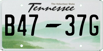 TN license plate B4737G