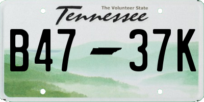 TN license plate B4737K