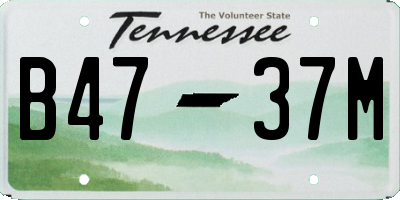 TN license plate B4737M