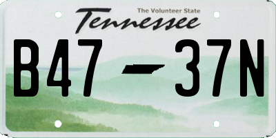 TN license plate B4737N